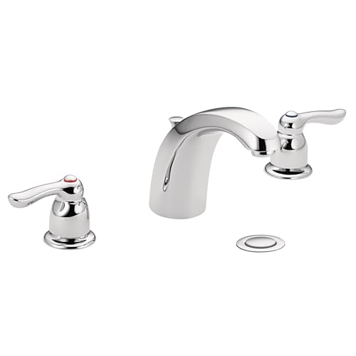 Moen Chateau Chrome Two-Handle Low Arc Centerset Bathroom Faucet, 4945 - Image 1