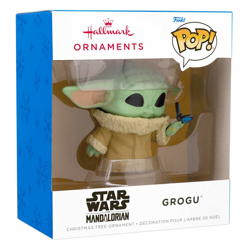 Hallmark Star Wars: The Mandalorian Grogu with Butterfly Funko POP! Christmas Ornament - Image 3