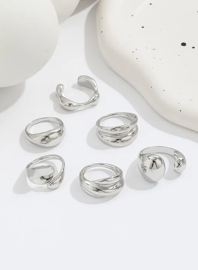 Take Two Take Two Set of 6 - Assorted Chunky Rings