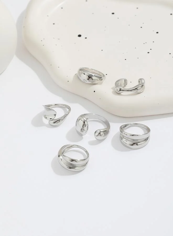 Take Two Take Two Set of 6 - Assorted Chunky Rings