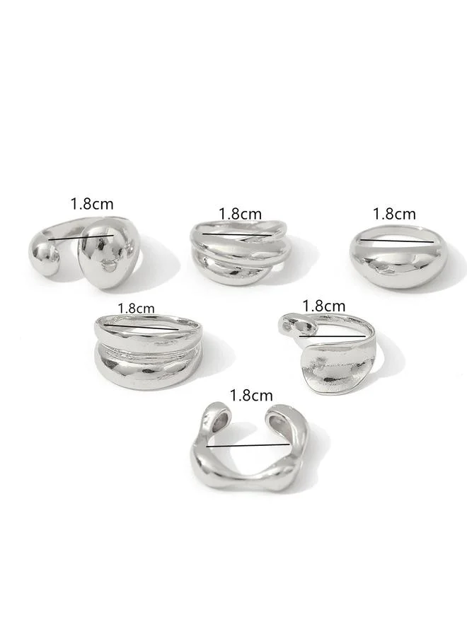 Take Two Take Two Set of 6 - Assorted Chunky Rings