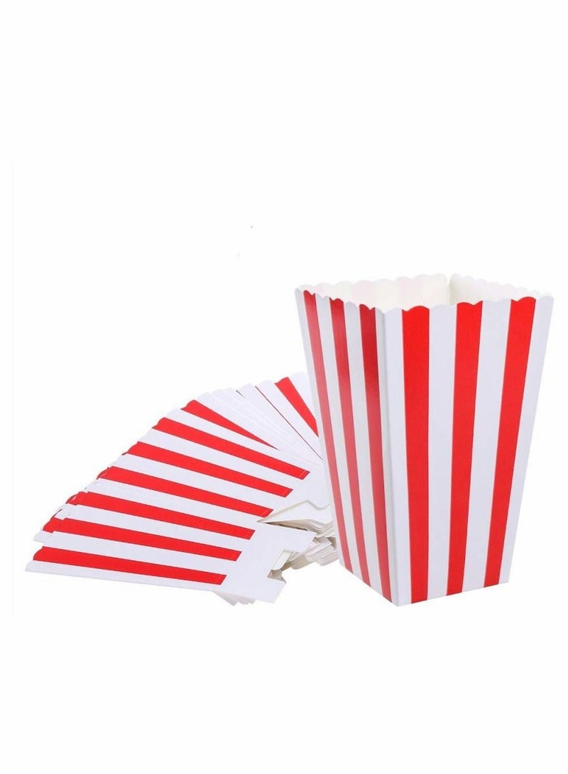 SYOSI Red Stripe Popcorn Box, Movie Night Classic Popcorn Box, Carnival Party, Candy Box, 36 Pcs - Image 1