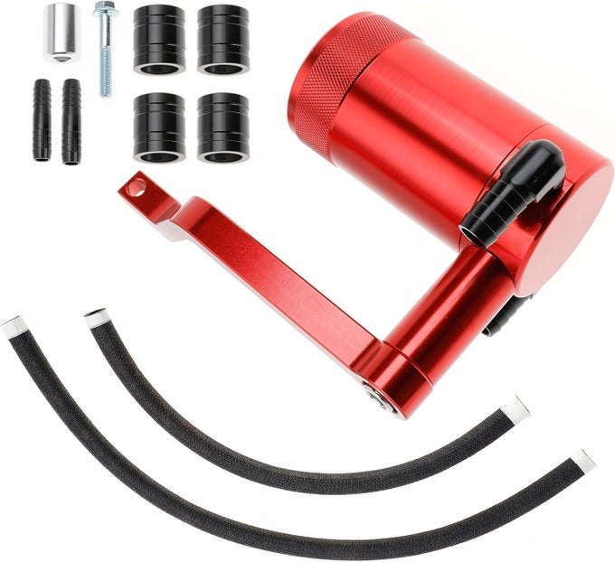Billet Catch Can With Hemi Technology Z-Bracket For Dodge Challenger, Charger, Chrysler 300, Jeep Grand Cherokee (Red)