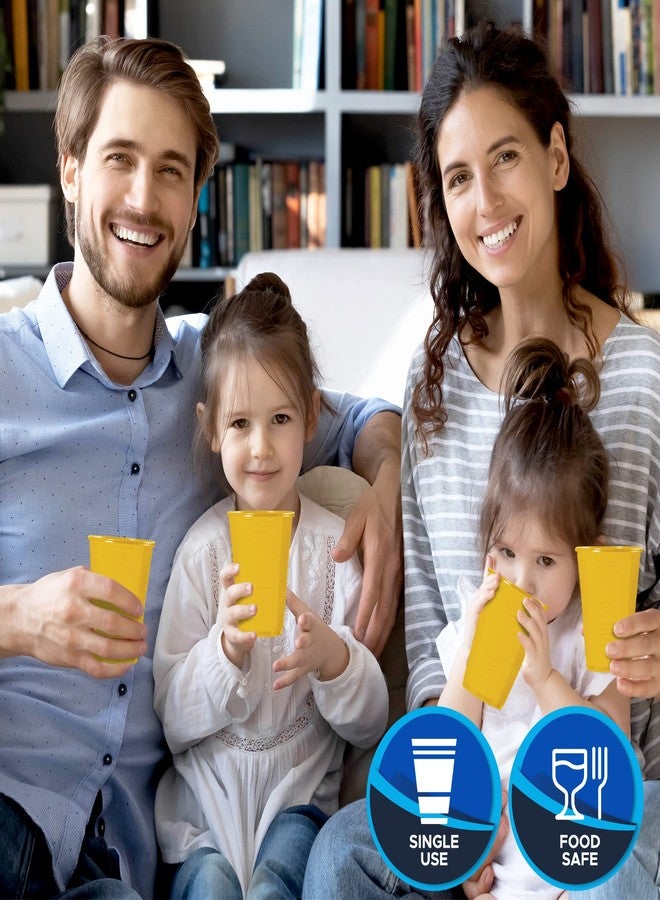 PAMI 100-Pack 7oz Yellow Disposable Cups Plastic Cups for Parties, Bpa-Free, Ideal for Cold Drinks - Image 5