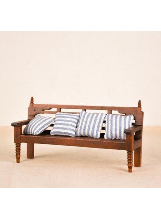 EatingBiting Dollhouse Miniature Doll Bench Couch Sofa With Cushions 1:12 Dollhouse Miniature Furniture Sofa Wooden Recliner Chair Vintage Sofa Vivid - Image 1