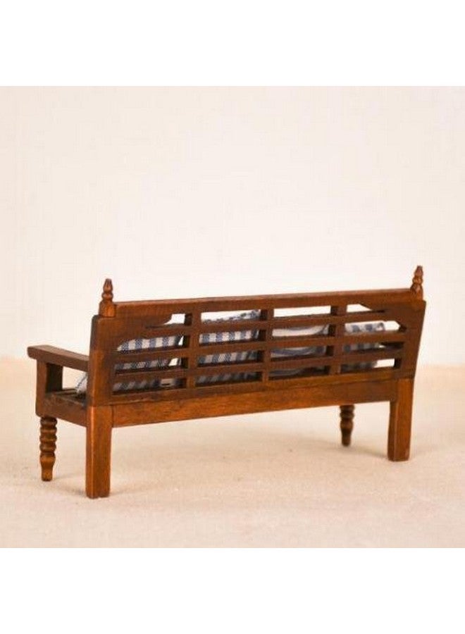 EatingBiting Dollhouse Miniature Doll Bench Couch Sofa With Cushions 1:12 Dollhouse Miniature Furniture Sofa Wooden Recliner Chair Vintage Sofa Vivid - Image 2