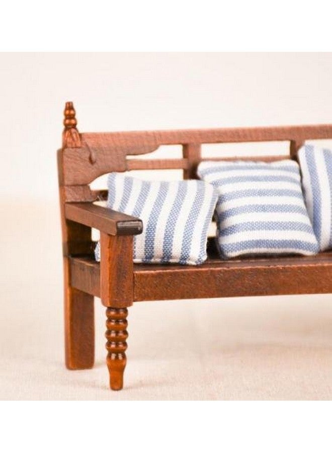 EatingBiting Dollhouse Miniature Doll Bench Couch Sofa With Cushions 1:12 Dollhouse Miniature Furniture Sofa Wooden Recliner Chair Vintage Sofa Vivid - Image 4
