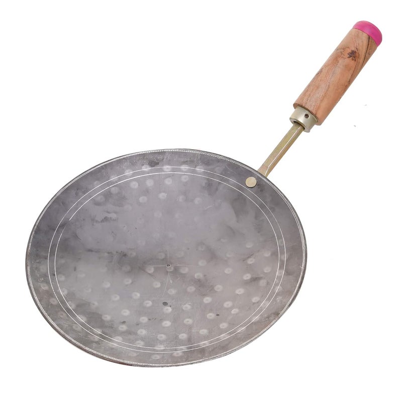 RBY Creations Traditional Pure Iron Tawa for RotiChapati with Wooden Handle Roti Tawa 1 kg - Image 1