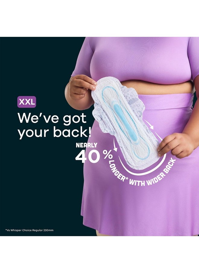 Whisper - WHISPER BINDAZZZ NIGHTS SANITARY PADS, 44 XL+ PADS, UPTO 0% LEAKS ALL NIGHT LONG, FOR HEAVY FLOW, 40% LONGER & WIDER BACK, COMFORTABLE CUSHIONY SOFT WINGS, DISPOSABLE WRAPPER - Image 1