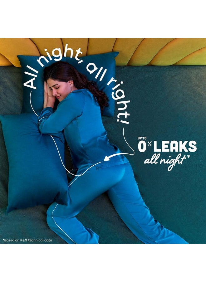 Whisper - WHISPER BINDAZZZ NIGHTS SANITARY PADS, 44 XL+ PADS, UPTO 0% LEAKS ALL NIGHT LONG, FOR HEAVY FLOW, 40% LONGER & WIDER BACK, COMFORTABLE CUSHIONY SOFT WINGS, DISPOSABLE WRAPPER - Image 1