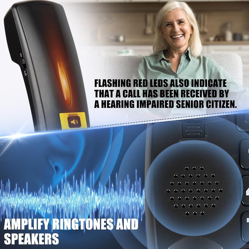 VDTG Big Button Phone for Seniors, Corded Landline Telephone with Speaker and LCD Display, One Touch Speed Dialing, Volume Adjustable, Caller ID Light, Hands-Free Function - Image 5