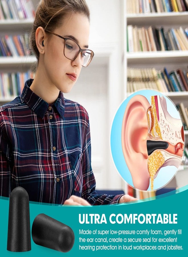 LETAYAR 100 Pairs Black Foam Ear Plugs - 33dB NRR Industrial Strength, Discreet & Durable Noise Protection Earplug for Work, Construction, Shooting, Loud Events with Individual Bagged Foam Earplug - Image 3