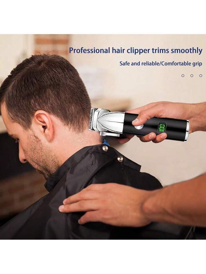 ENDZONE Rechargeable 2 Speed Hair Trimmer for Men Trendy Styler Trimmer LCD Display Stainless Steel Sharp Blade Adujsments Beard Shaver (Black,Grey) (Professional Trimmer) - Image 3