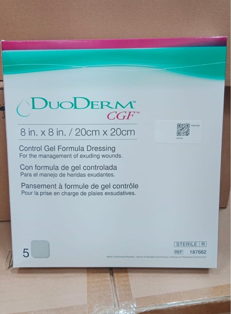 كونفاتيك ضمادة Duoderm CGF مقاس 8×8 بوصة (20 سم×20 سم) 5 قطع/علبة - Image 2