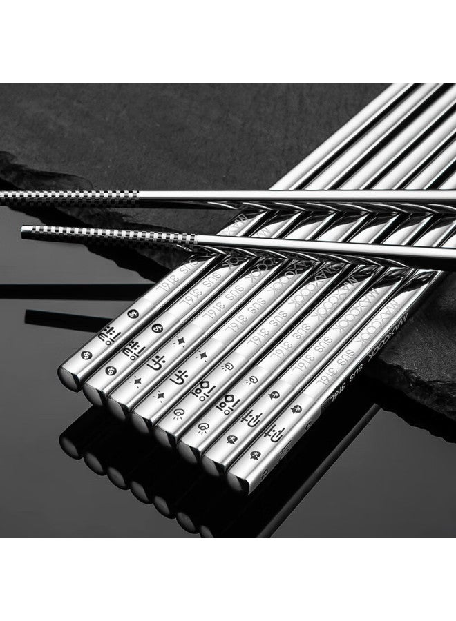 MAX COOK Maxcook 316l Stainless Steel Chopsticks 5 Pairs Set With Divided Meal Square Chopsticks Colorful Chopsticks Household Creative Tableware Set Mck3819 - Image 2