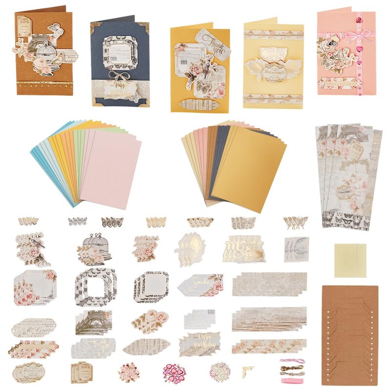 AHANDMAKER DIY Envelope Card Making Kits Handmade Greeting Card Sets Make Your Own Card Crafts Teacher Appreciation Cards for Valentines Christmas Birthday Present Classroom Exchange Gift