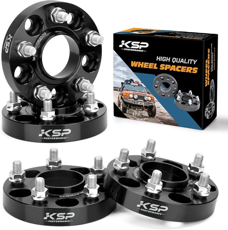 KSP PERFORMANCE KSP Forged Wheel Spacers1 5x4.5 to 5x4.5 (5x114.3) Thread Pitch M12x1.25 Hub Bore 66.1mm 5 Lug Hub Centric 25mm Wheel Adapters for 350Z 370Z G35 G37 FX35, 4Pcs - Image 1