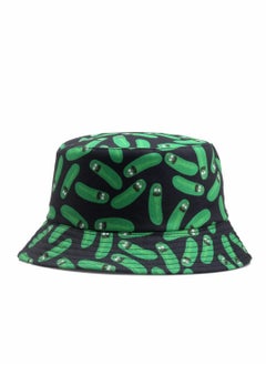 Bucket Hat, Cartoon Cucumber Print Hat, Reversible Summer Sun Cap for Women Men Outdoor Travel