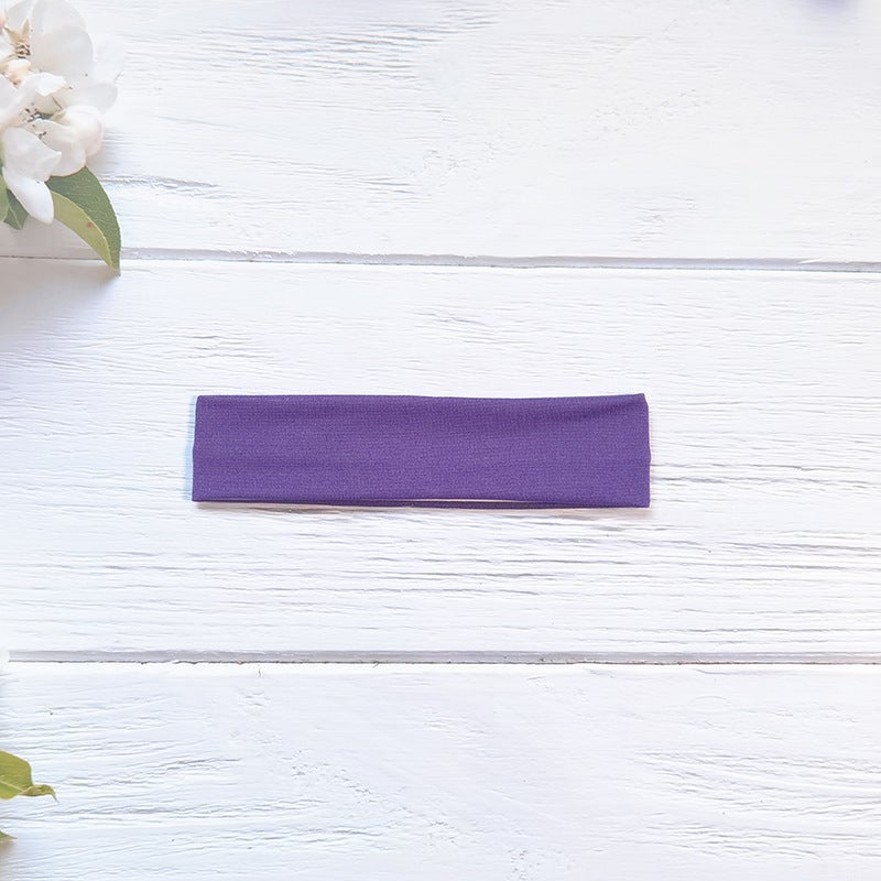 إسكدنيا Stretchable Solid Color Yoga Sports Headband Dark purple