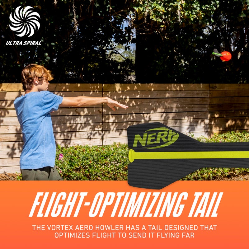NERF كرة نيرف فورتكس أيرو هاولر الرغوية، كرة قدم كلاسيكية لمسافات طويلة، ذيل محسّن للطيران، صوت صفير، متعة داخلية وخارجية، هدايا عيد الميلاد للأطفال - Image 4