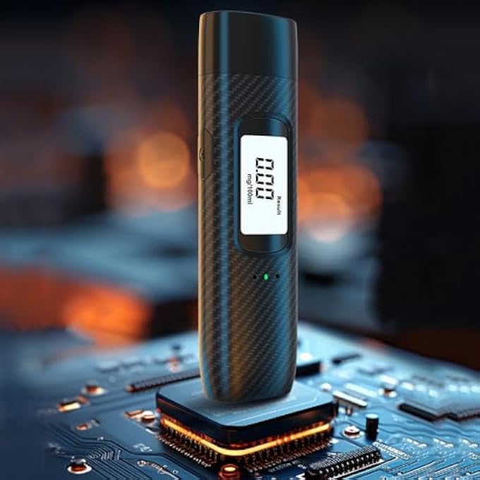 rayihni Alcohol Tester Portable High Precision Breathalyzer Alcohol Detector for Breath Contact USB Rechargeable Support Voice Alarm Function - Image 3