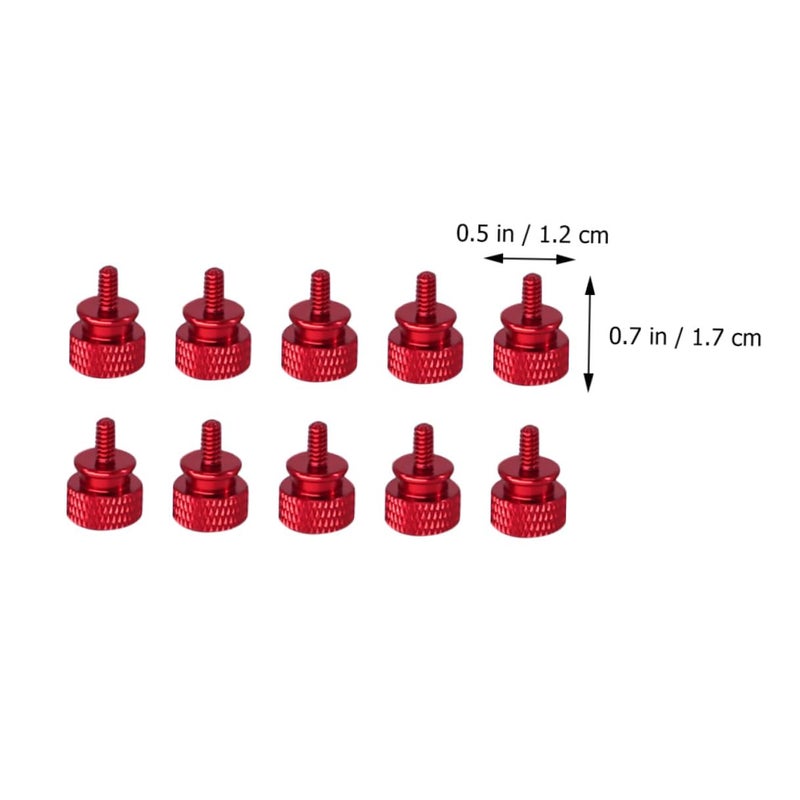 GALPADA 10 Pcs Red Anodized Aluminum Computer Case Thumbscrews 6#-32 DIY Replacement Screws for PC Chassis and Motherboard Maintenance - Image 2