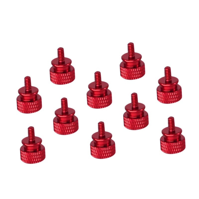 GALPADA 10 Pcs Red Anodized Aluminum Computer Case Thumbscrews 6#-32 DIY Replacement Screws for PC Chassis and Motherboard Maintenance - Image 1