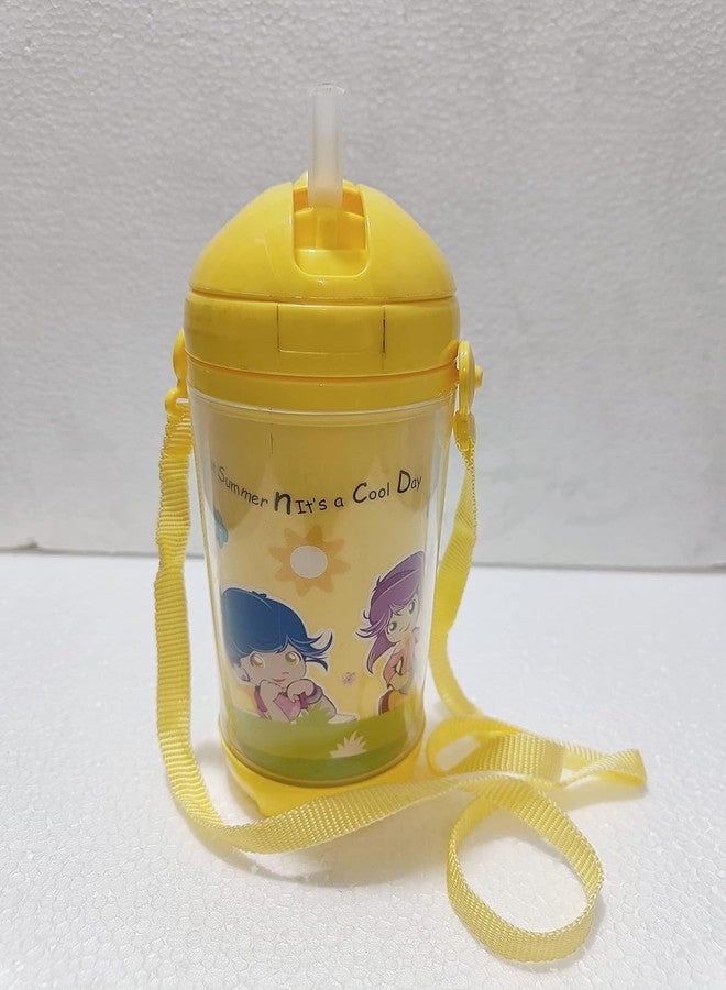 EAGEAN 500ml Water Bottle with Straw for Kids, Durable & Leak Proof Open Soft Sipper & Protective Silicone Boot (Yellow) - Image 4