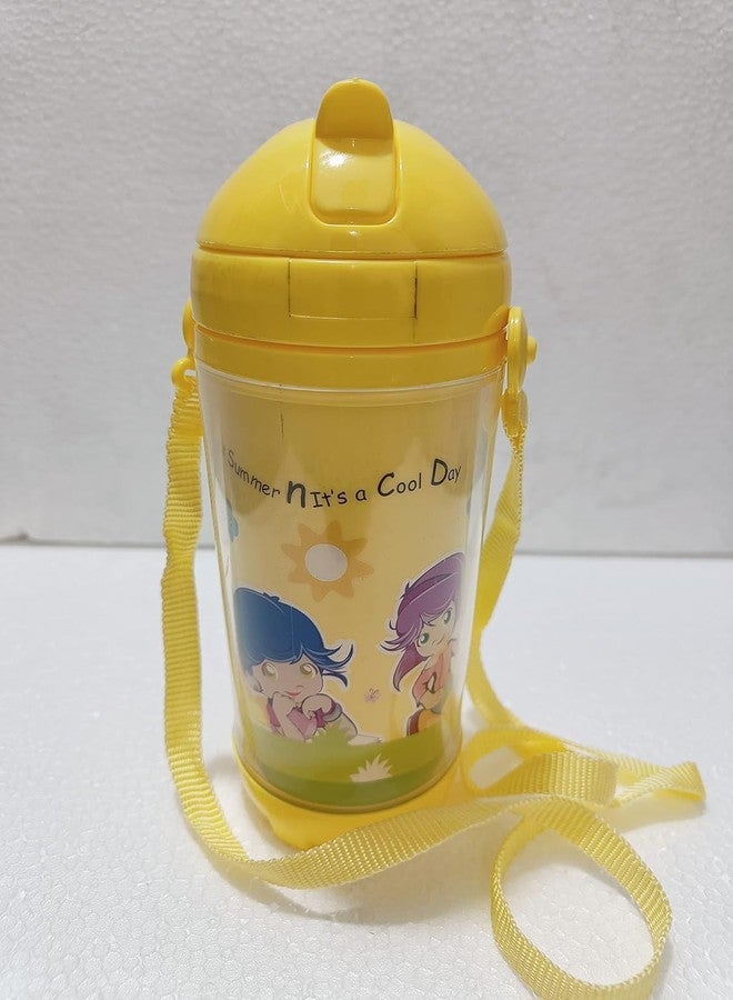 EAGEAN 500ml Water Bottle with Straw for Kids, Durable & Leak Proof Open Soft Sipper & Protective Silicone Boot (Yellow) - Image 2
