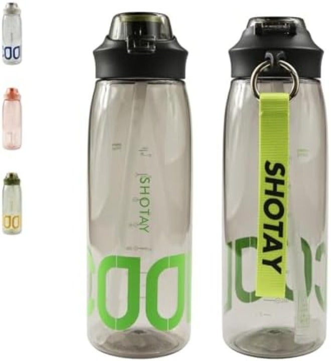 SHOTAY Sports Water Bottles 1 L/32 oz BPA Free And Leakproof, Fast Flow With Removable Straw, Gym Water Bottle For School, Fitness And Outdoor Sports  White. - Image 3