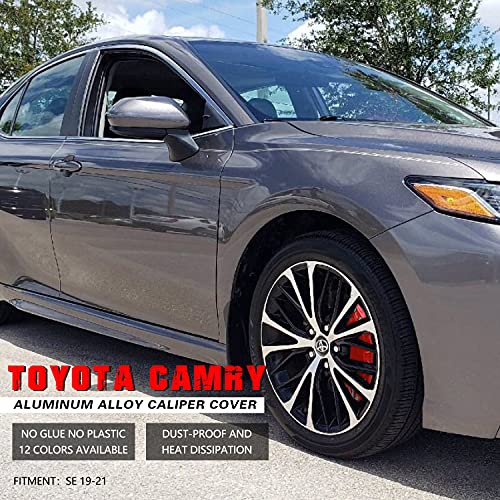 AOOA Powder Coating Aluminum Red Caliper Cover Fits Toyota Camry SE/LE 2019-2024(2WD) Manual Parking Brake - Image 3