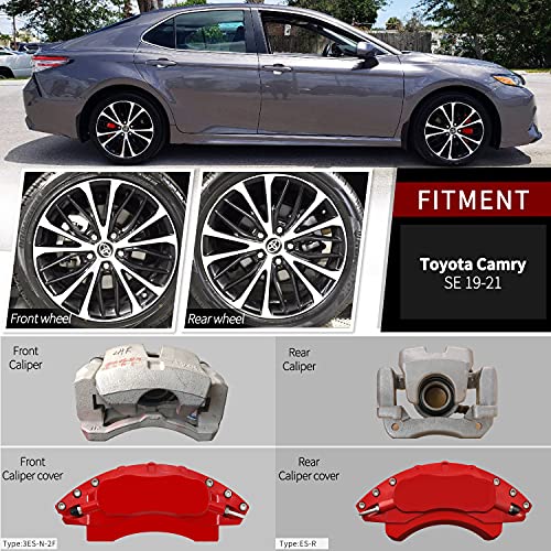 AOOA Powder Coating Aluminum Red Caliper Cover Fits Toyota Camry SE/LE 2019-2024(2WD) Manual Parking Brake - Image 2