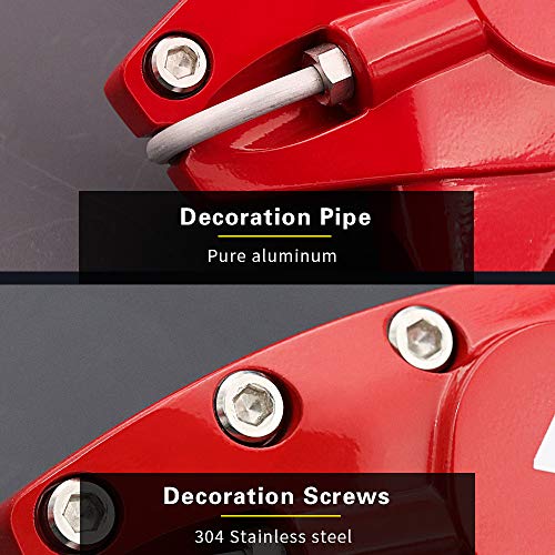 AOOA Powder Coating Aluminum Red Caliper Cover Fits Toyota Camry SE/LE 2019-2024(2WD) Manual Parking Brake - Image 5