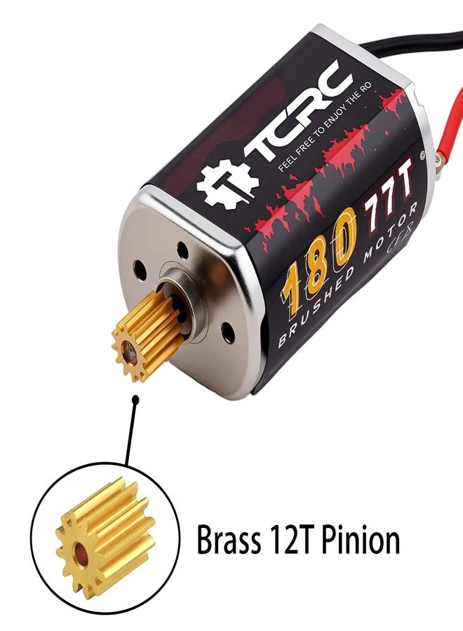 TCRC Metal 180 77T High Torque Speed Reduction Brushed Motor with Brass 12T Pinion for Redcat Ascent-18 RC Crawler Car Upgrades - Image 2