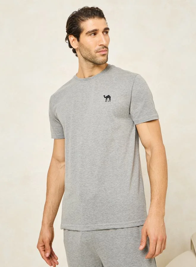 Styli Pack of 2 - Logo Detail Crew Neck T-Shirt & Pyjama Set