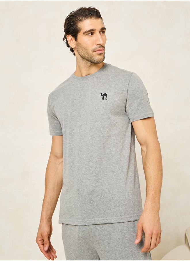 Styli Pack of 2 - Logo Detail Crew Neck T-Shirt & Pyjama Set  - Image 3