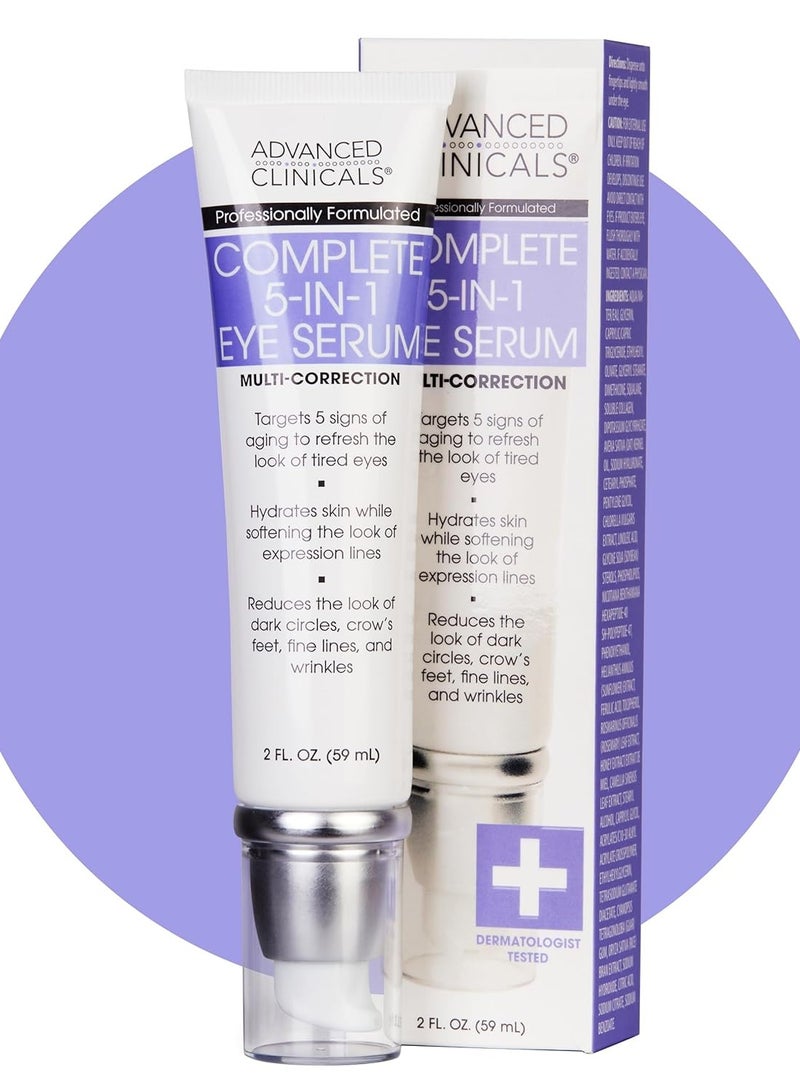 Advanced Clinicals Complete 5-in-1 Eye Serum Lotion W/Retinol, Collagen, Vitamin C, & Manuka Honey 2 fl oz  - Image 1