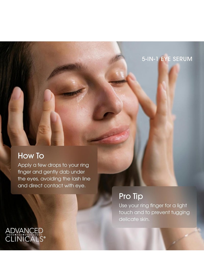 Advanced Clinicals Complete 5-in-1 Eye Serum Lotion W/Retinol, Collagen, Vitamin C, & Manuka Honey 2 fl oz  - Image 2