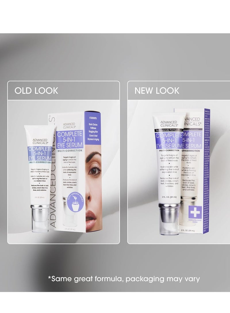 Advanced Clinicals Complete 5-in-1 Eye Serum Lotion W/Retinol, Collagen, Vitamin C, & Manuka Honey 2 fl oz  - Image 3