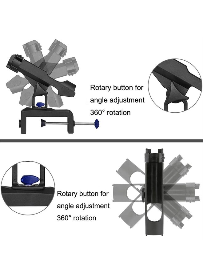 LAMAY Fishing Boat Rods Holder Large Clamp Opening 360 Degree Adjustable Fishing Rod Racks Folding Holder (Size : RH30) - Image 2