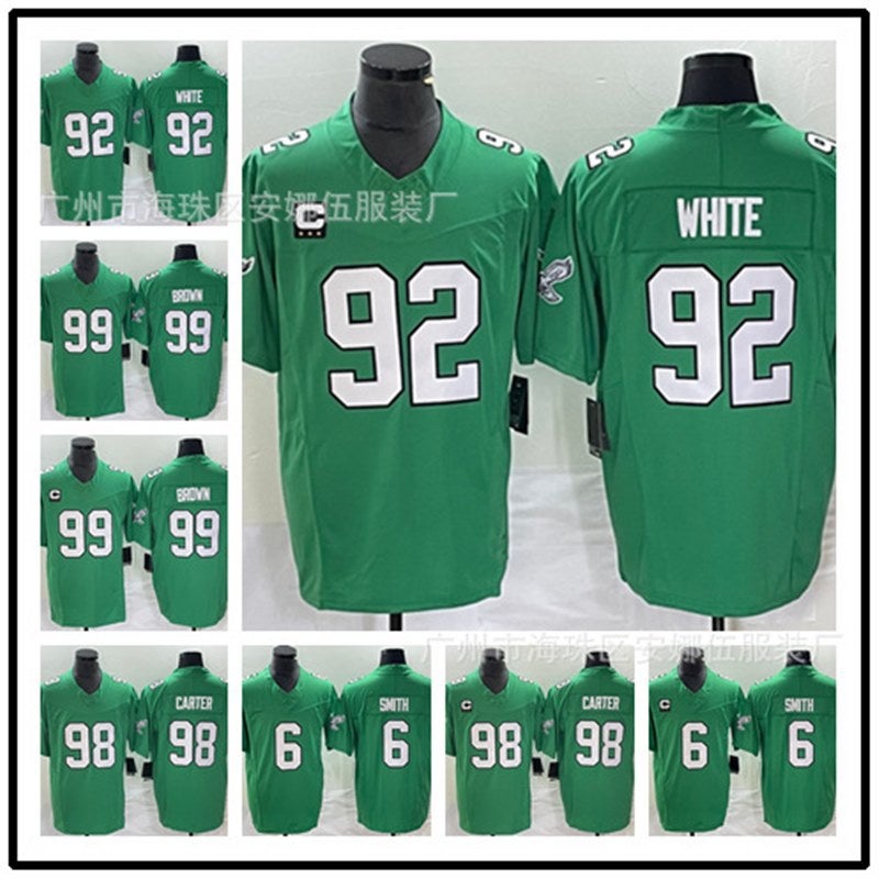 Eagles Eagles Hurts # 1 Green Rugby Jersey Brown # 11 Embroidered Jersey - Image 2