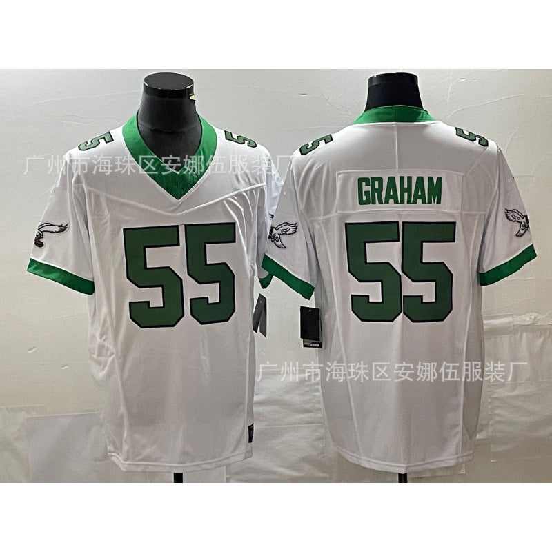 Eagles Eagles Hurts # 1 Green Rugby Jersey Brown # 11 Embroidered Jersey - Image 1