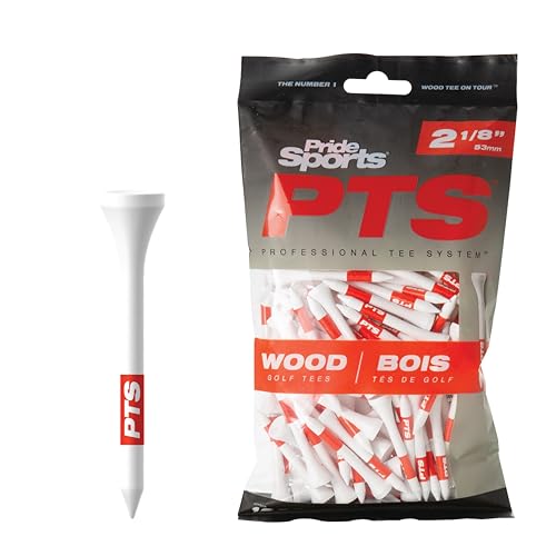 PrideSports PTS Wood Golf Tees | 120 Count, 2-1/8 Inch | #1 Wood Tee on Tour | Best for Drivers & Woods - Image 1