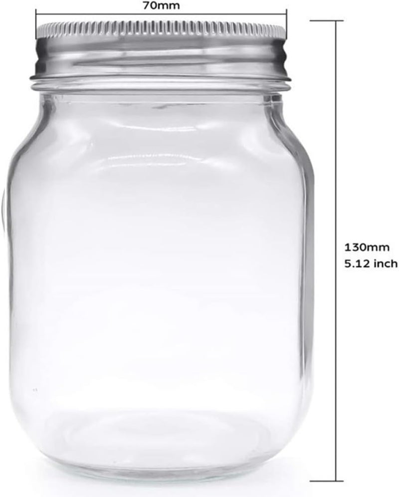 Homoyoyo Glass Mason Jars with Lids 500ml Food-grade Glass Canisters for Salad, Jelly, and Canning – 4pcs Wide Mouth Storage Containers for Home Kitchen Food Preservation Random Color - Image 2