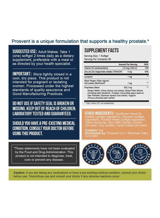 Prosvent Natural Prostate Health Supplement Clinically Tested Ingredients Reduce Urgency & Frequent Urination Improve Flow, Sleep, Health & Quality Of Life - Image 2