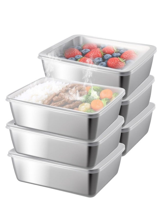 mekueeex Stainless Steel Lunch Box 6-Pack with Free Seal, Leakproof, Lid Food Container, Reusable Food Storage Container for Travel and Work, Dishwasher Safe, Freezer Safe - Image 1