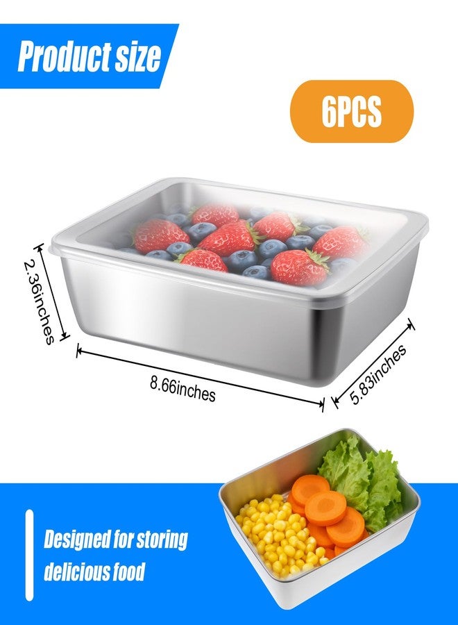 mekueeex Stainless Steel Lunch Box 6-Pack with Free Seal, Leakproof, Lid Food Container, Reusable Food Storage Container for Travel and Work, Dishwasher Safe, Freezer Safe - Image 2