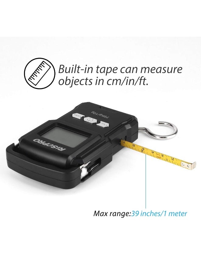 RISEPRO RISEPRO Fish Scale, Digital Electronic Balance Fishing Postal Hanging Hook Scale W/Ruler 75Kg / 165Lb 10g  - Image 3