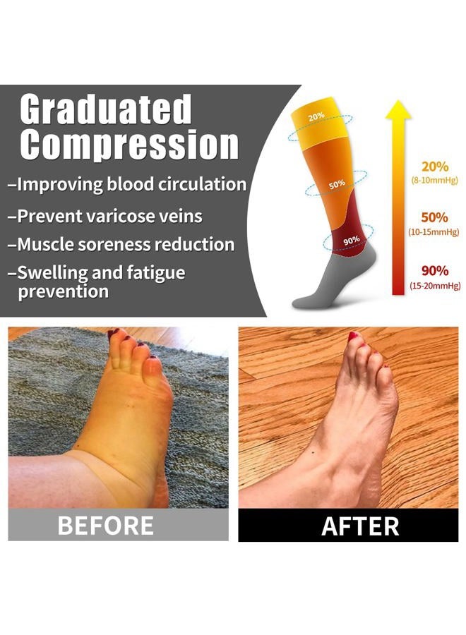Bluemaple 6 Pack Copper Compression Socks for Women and Men Circulation-Best Support for Medical, Running,Nursing,Athletic - Image 2