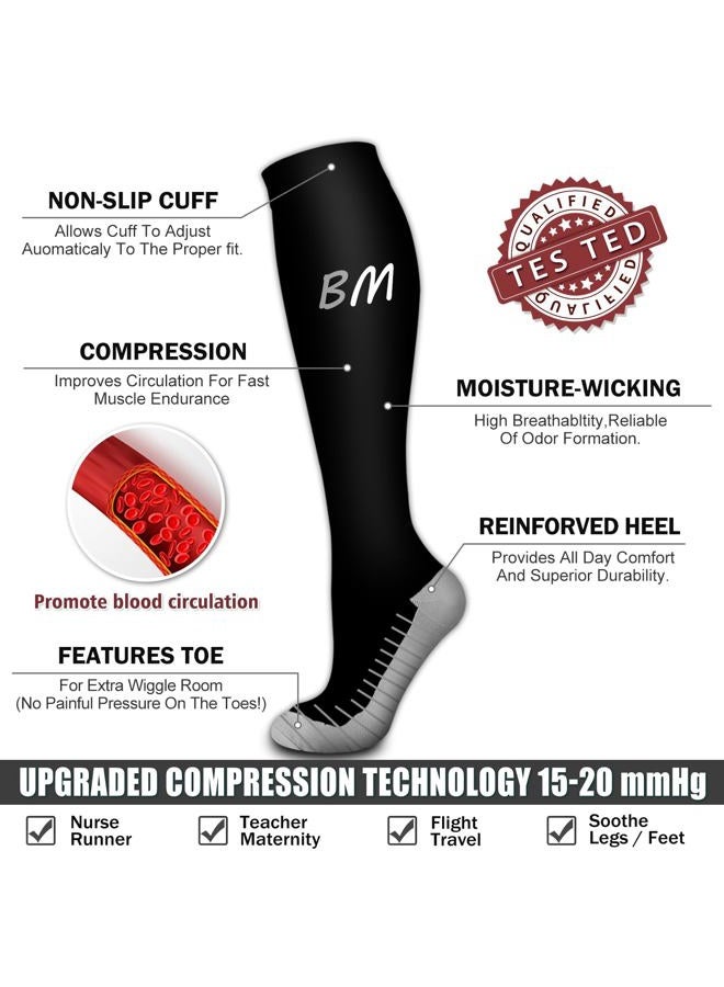 Bluemaple 6 Pack Copper Compression Socks for Women and Men Circulation-Best Support for Medical, Running,Nursing,Athletic - Image 5